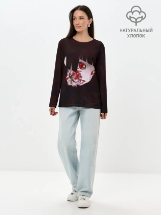Лонгслив женский. Хлопок / Адская девочка