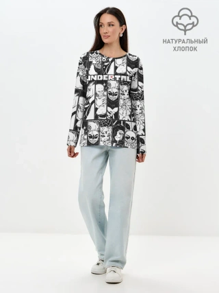 Лонгслив женский. Хлопок / UNDERTALE