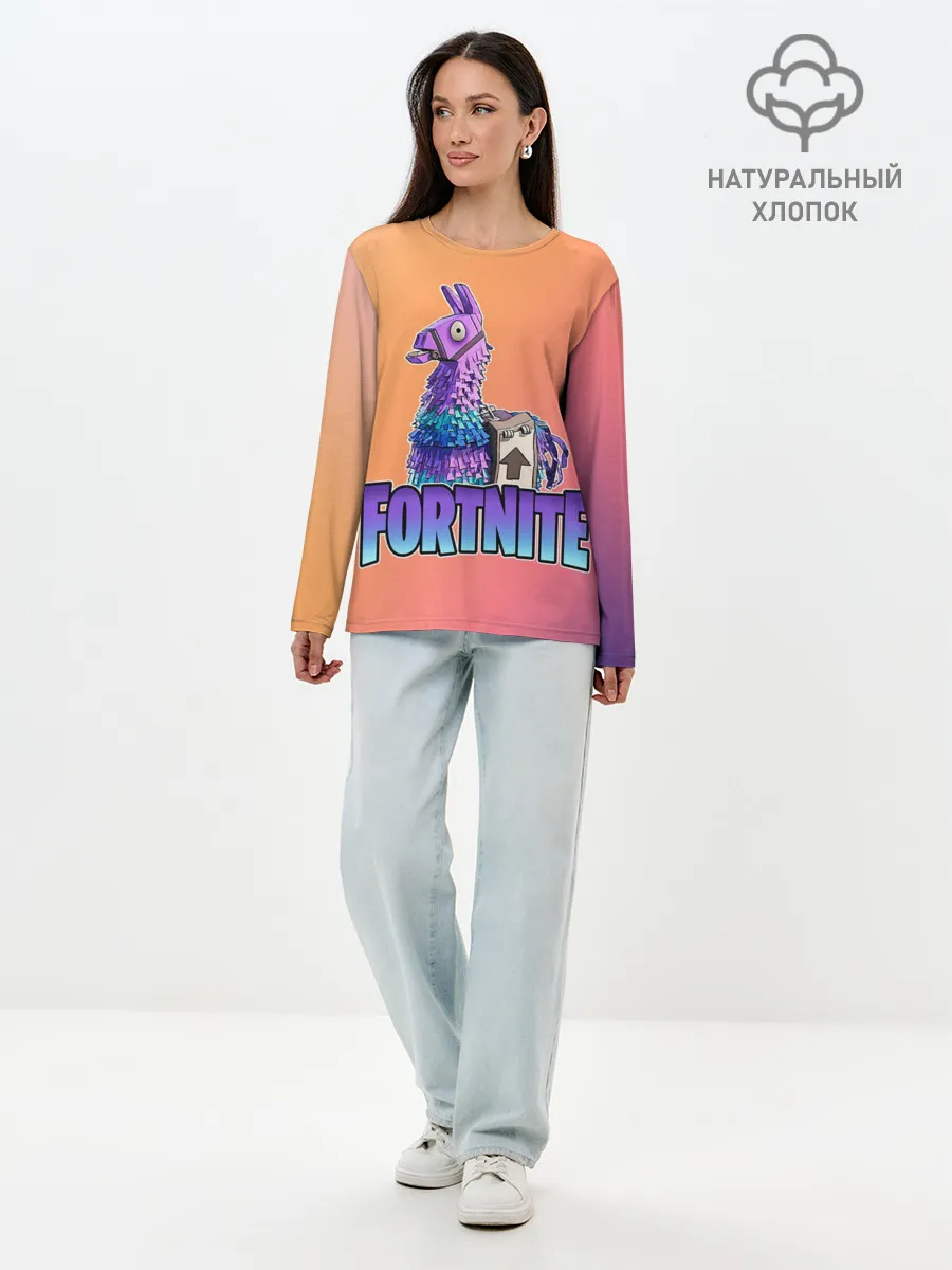 Лонгслив женский. Хлопок / Fortnite | Lama