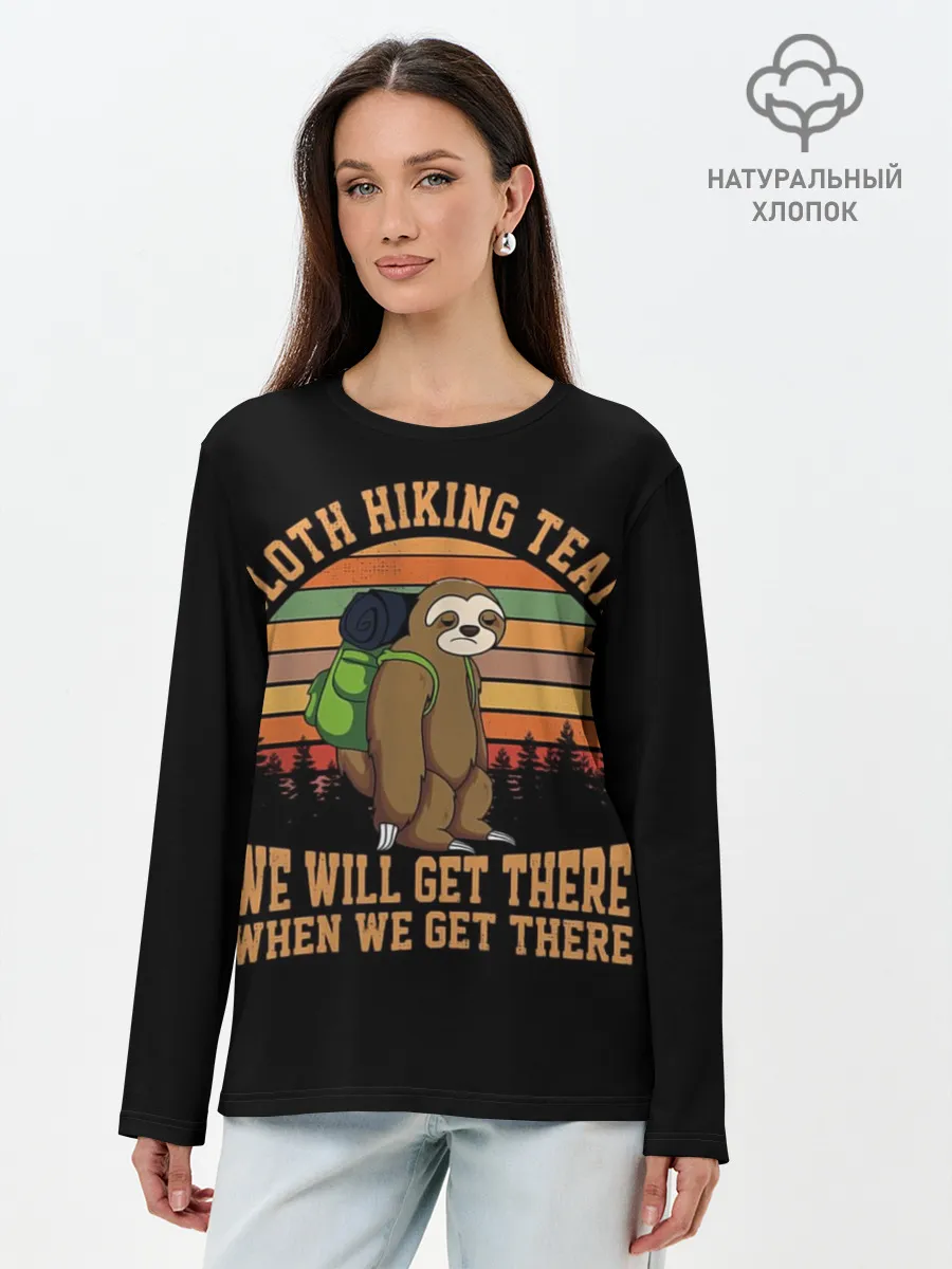 Лонгслив женский. Хлопок / Ленивец