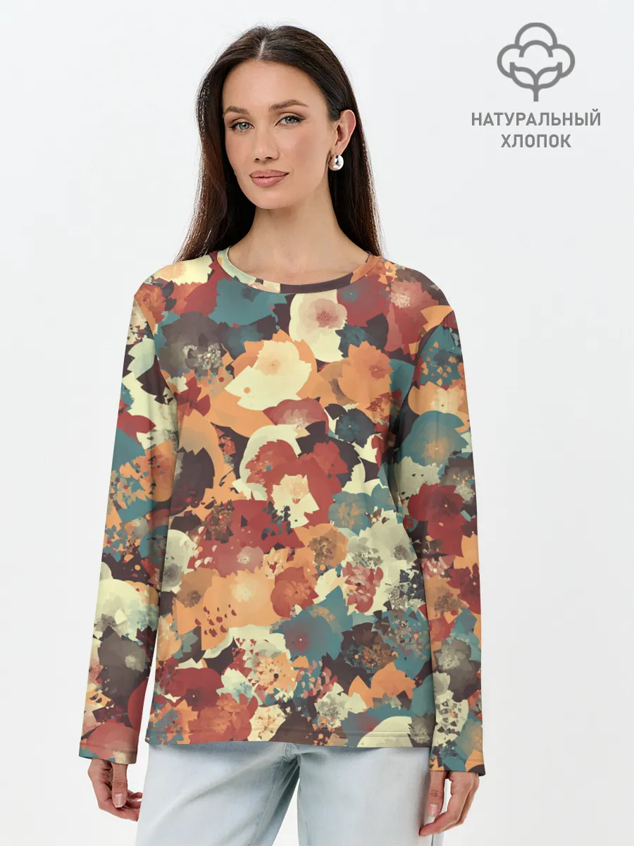 Лонгслив женский. Хлопок / Осенние цвета