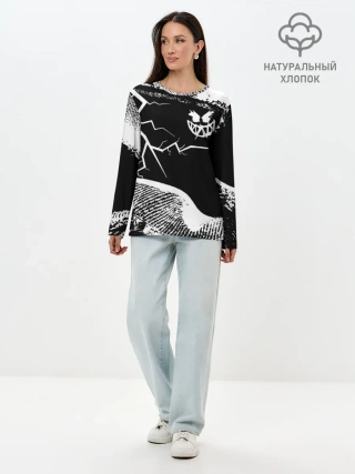 Лонгслив женский. Хлопок / Pyrokinesis.