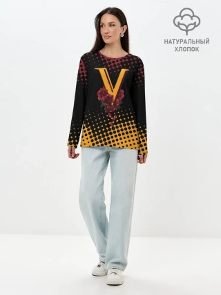 Лонгслив женский. Хлопок / CYBERPUNK 2077 / VALENTINO.