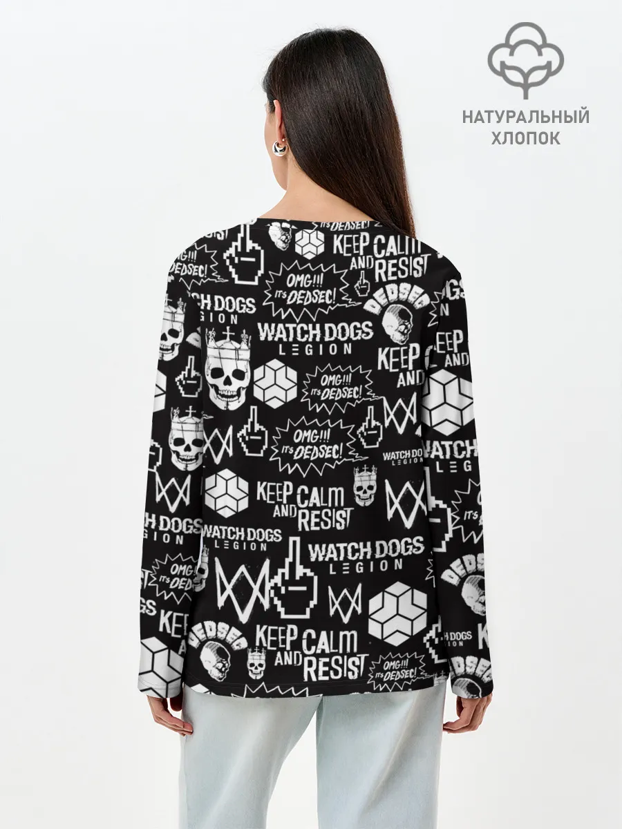 Лонгслив женский. Хлопок / WATCH DOGS LEGION