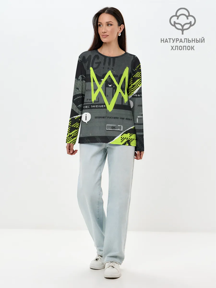 Лонгслив женский. Хлопок / WATCH DOGS: LEGION.