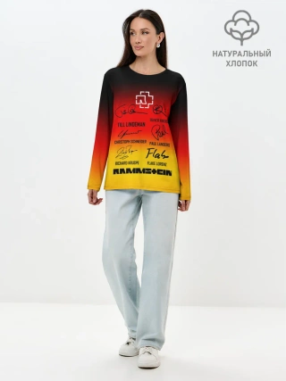 Лонгслив женский. Хлопок / RAMMSTEIN АВТОГРАФЫ УЧАСТНИКОВ