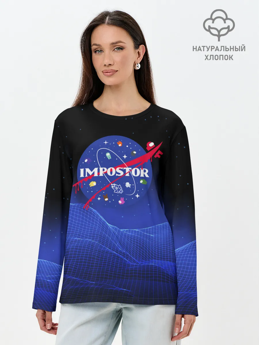 Лонгслив женский. Хлопок / IMPOSTOR / NASA.