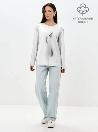 Лонгслив женский. Хлопок / Руки за стеклом