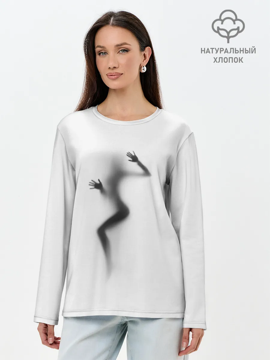 Лонгслив женский. Хлопок / ДЕВУШКА ЗА СТЕКЛОМ