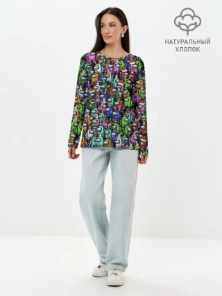 Лонгслив женский. Хлопок / Among Us. С Новым Годом!