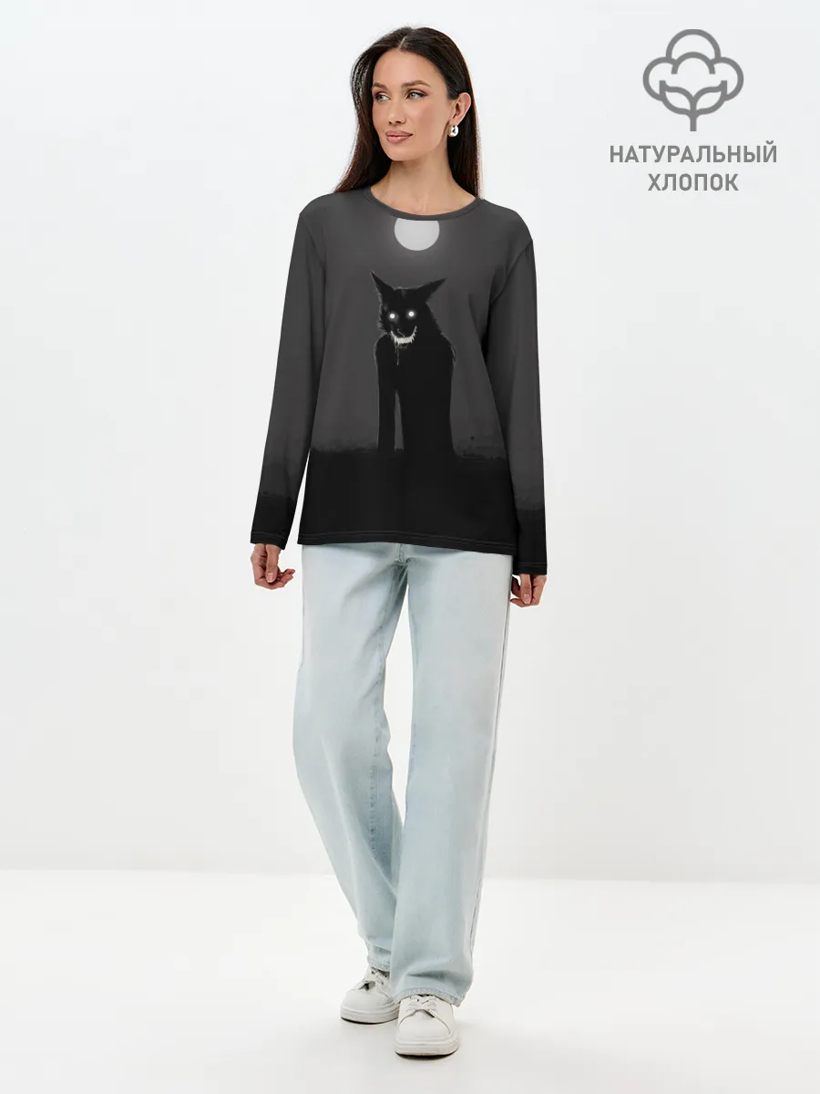 Лонгслив женский. Хлопок / ОБОРОТЕНЬ