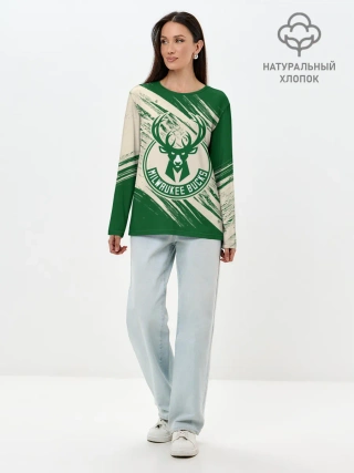 Лонгслив женский. Хлопок / Милуоки Бакс