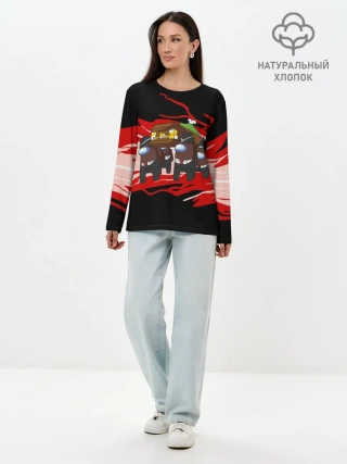 Лонгслив женский. Хлопок / Among us mem