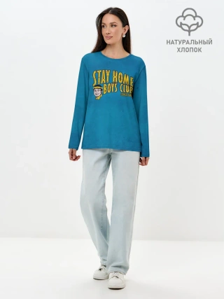 Лонгслив женский. Хлопок / Stay home boys club