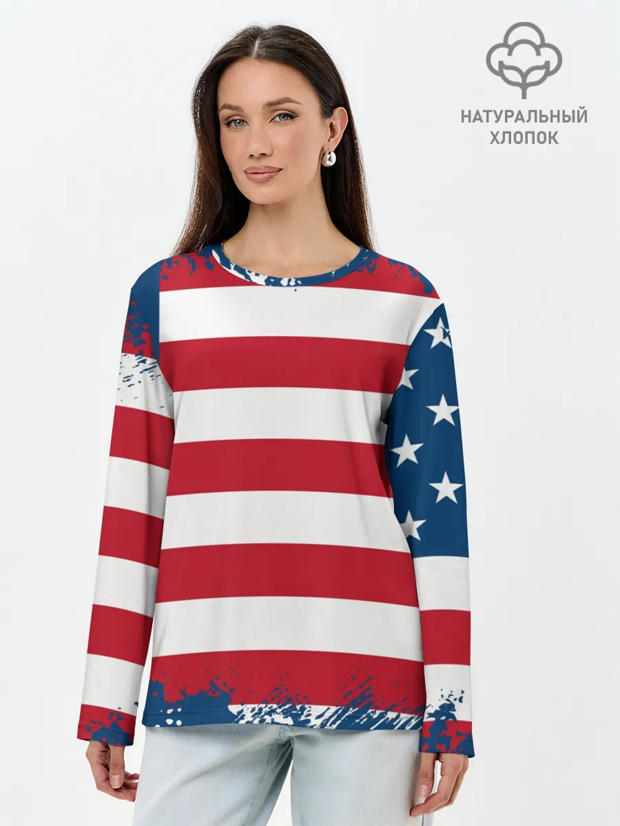 Лонгслив женский. Хлопок / Америка