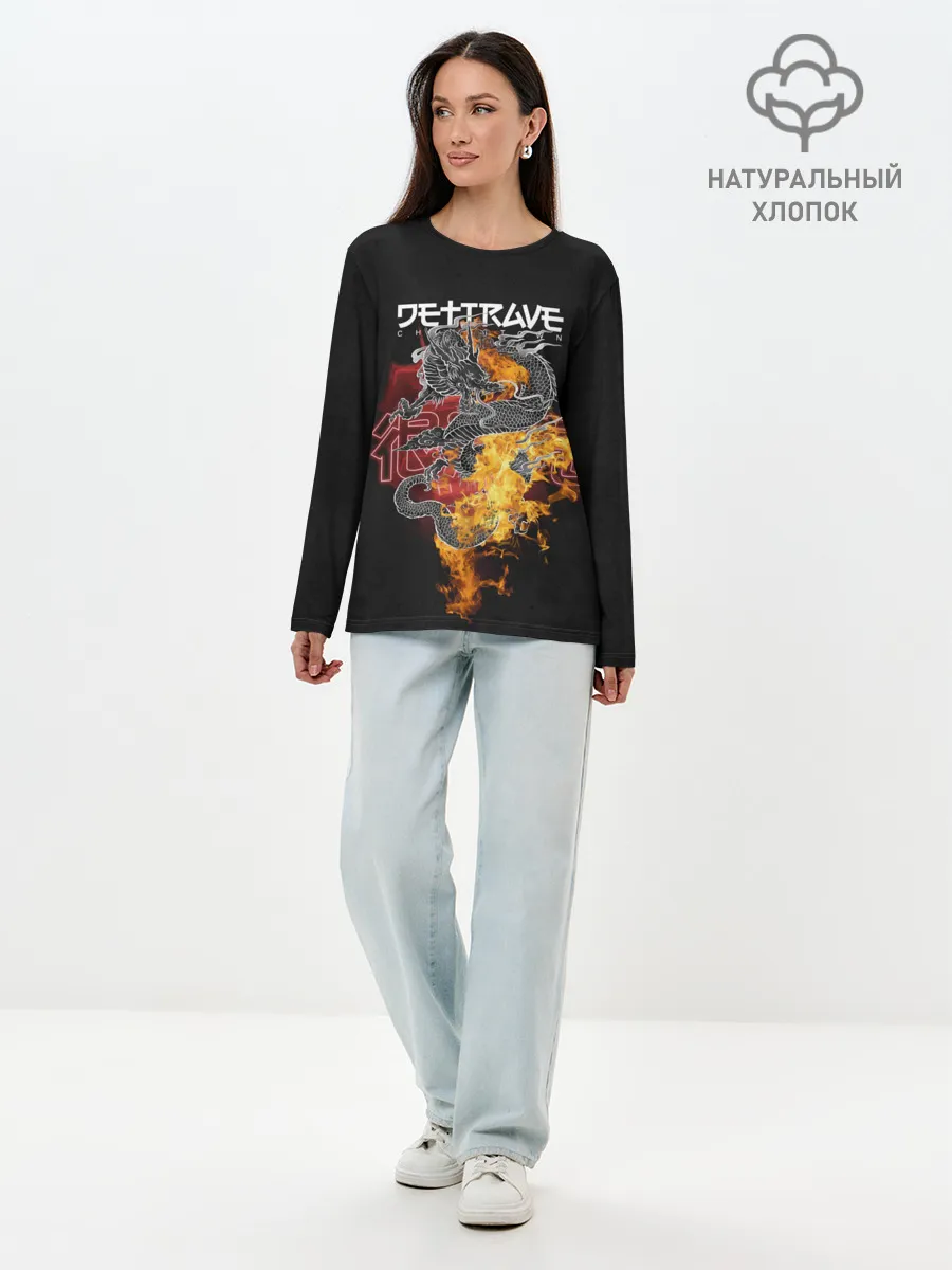 Лонгслив женский. Хлопок / Дети Rave China Town