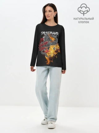 Лонгслив женский. Хлопок / Дети Rave China Town