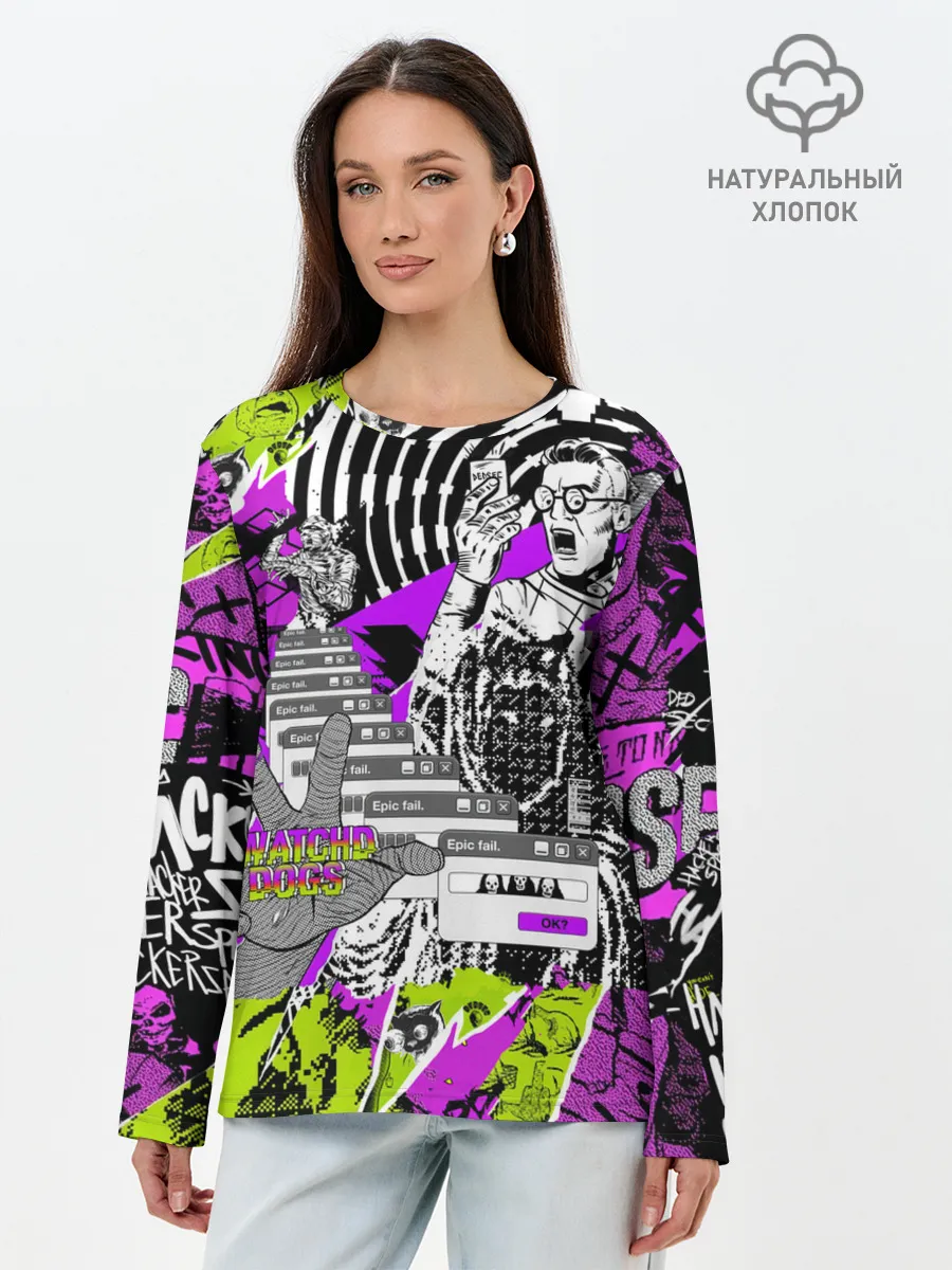 Лонгслив женский. Хлопок / Watch Dogs: Legion