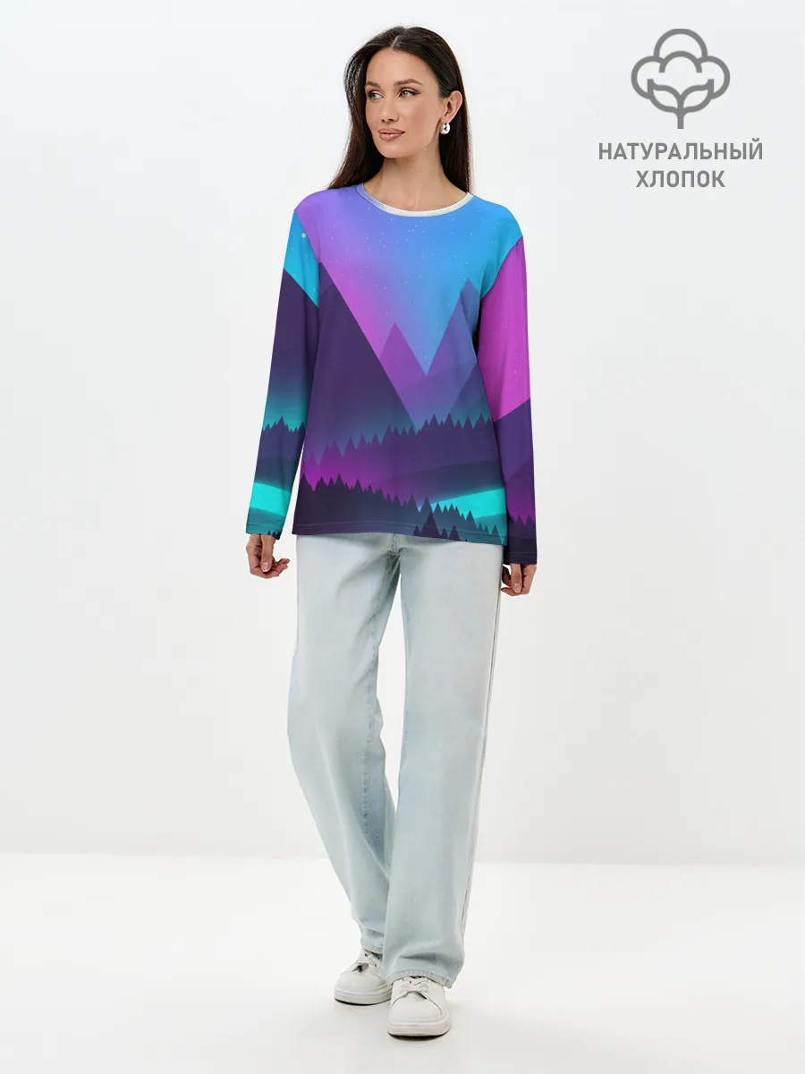 Лонгслив женский. Хлопок / NEON FOREST
