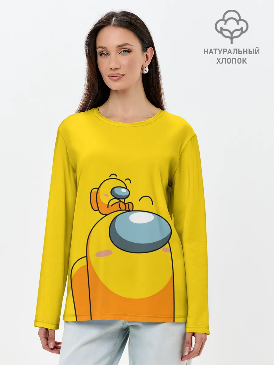 Лонгслив женский. Хлопок / AMONG US YELLOW