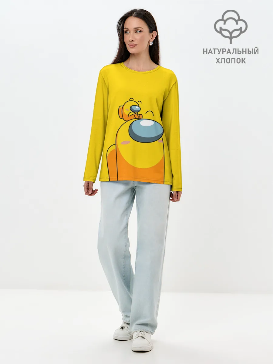 Лонгслив женский. Хлопок / AMONG US YELLOW