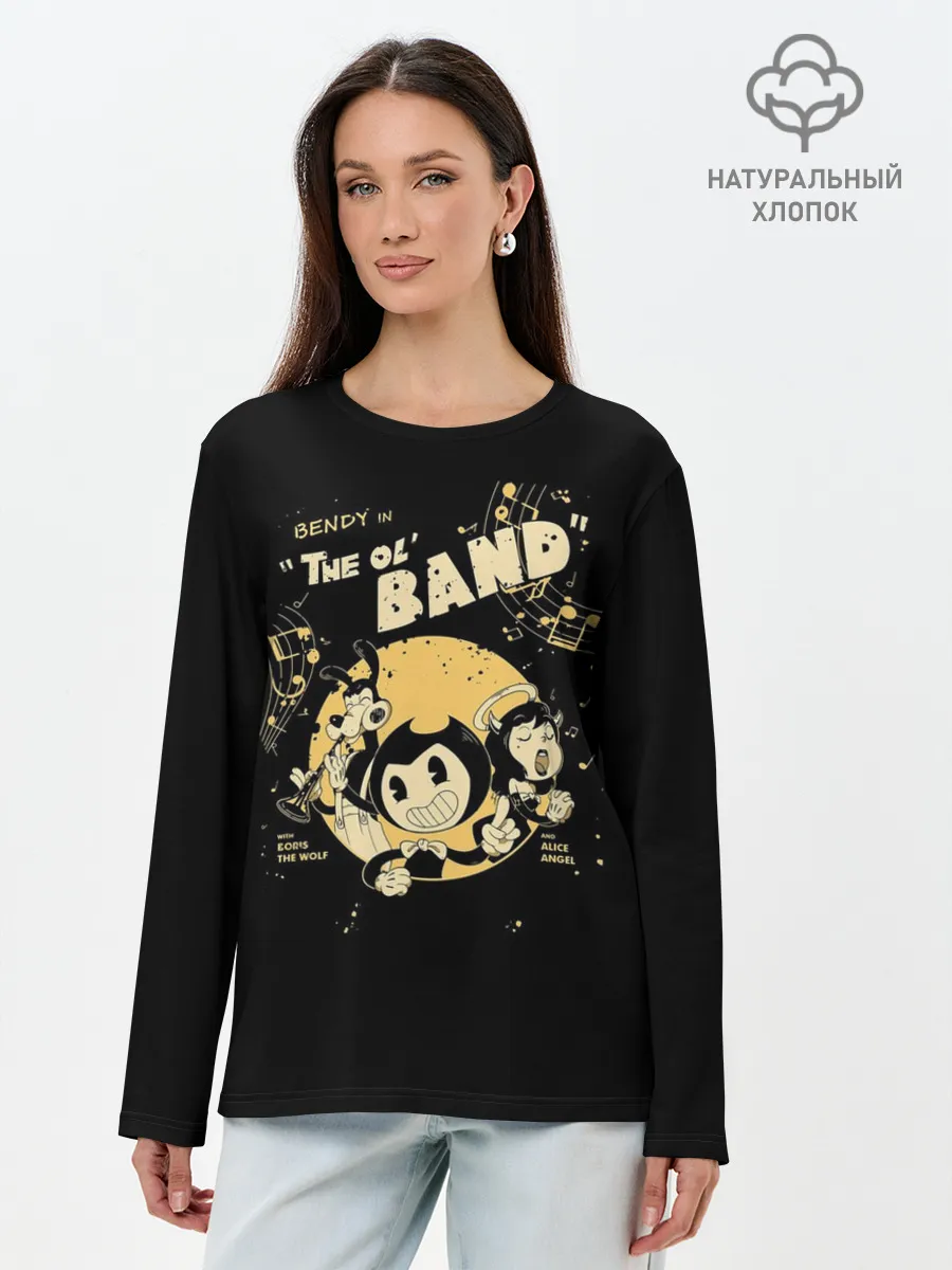 Лонгслив женский. Хлопок / Bendy And The Ink Machine