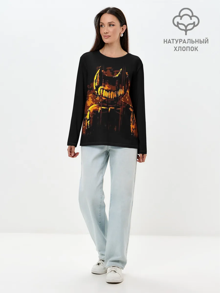 Лонгслив женский. Хлопок / Bendy And The Ink Machine