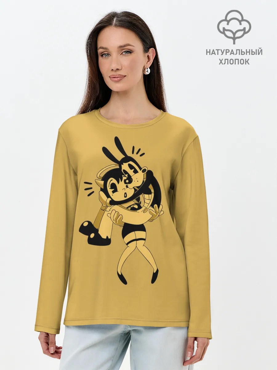 Лонгслив женский. Хлопок / Bendy And The Ink Machine
