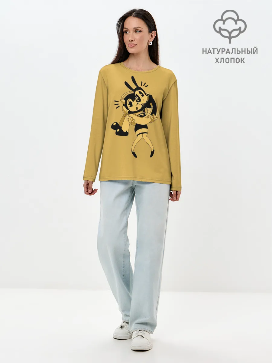 Лонгслив женский. Хлопок / Bendy And The Ink Machine