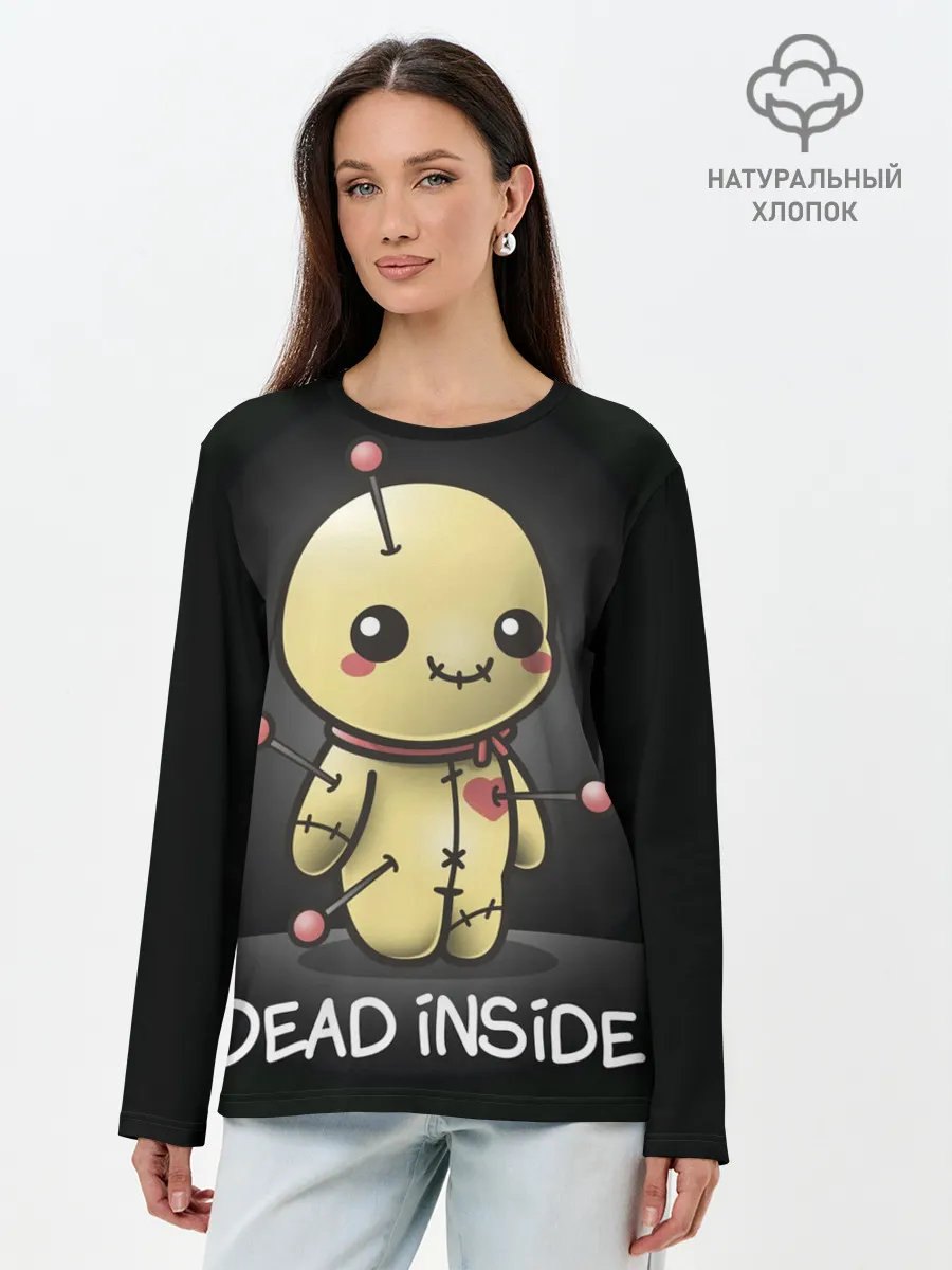 Лонгслив женский. Хлопок / DEAD INSIDE