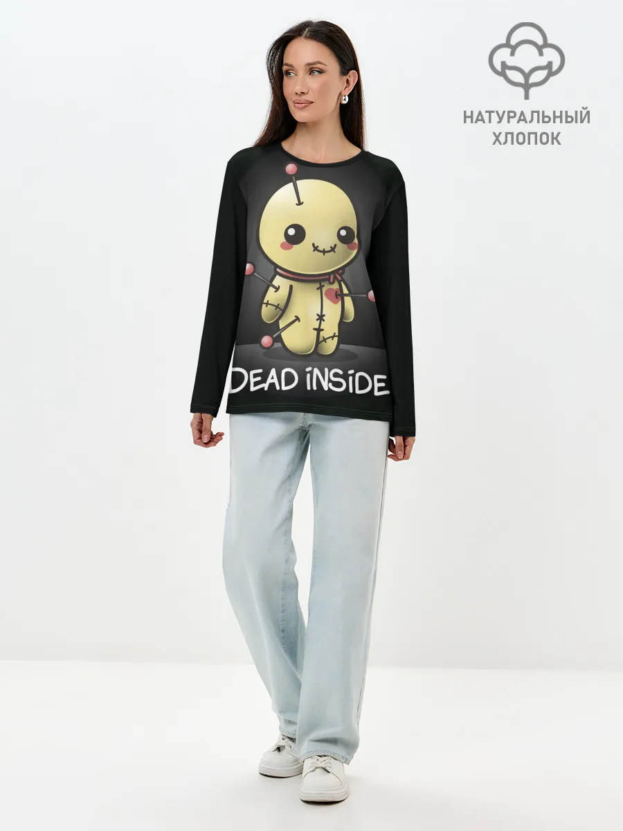 Лонгслив женский. Хлопок / DEAD INSIDE