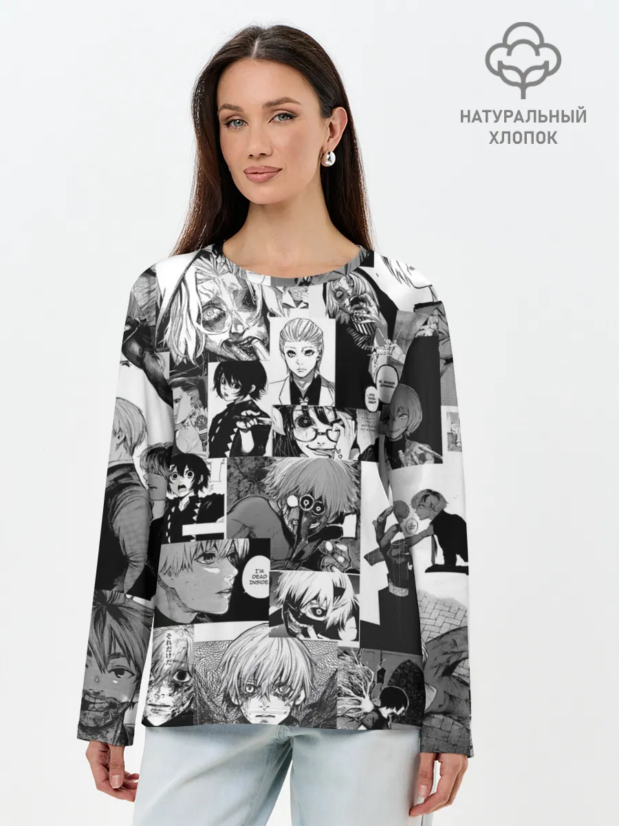 Лонгслив женский. Хлопок / Токийский гуль