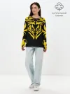 Лонгслив женский. Хлопок / Узор жёлтый