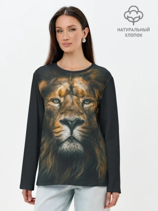 Лонгслив женский. Хлопок / Лев