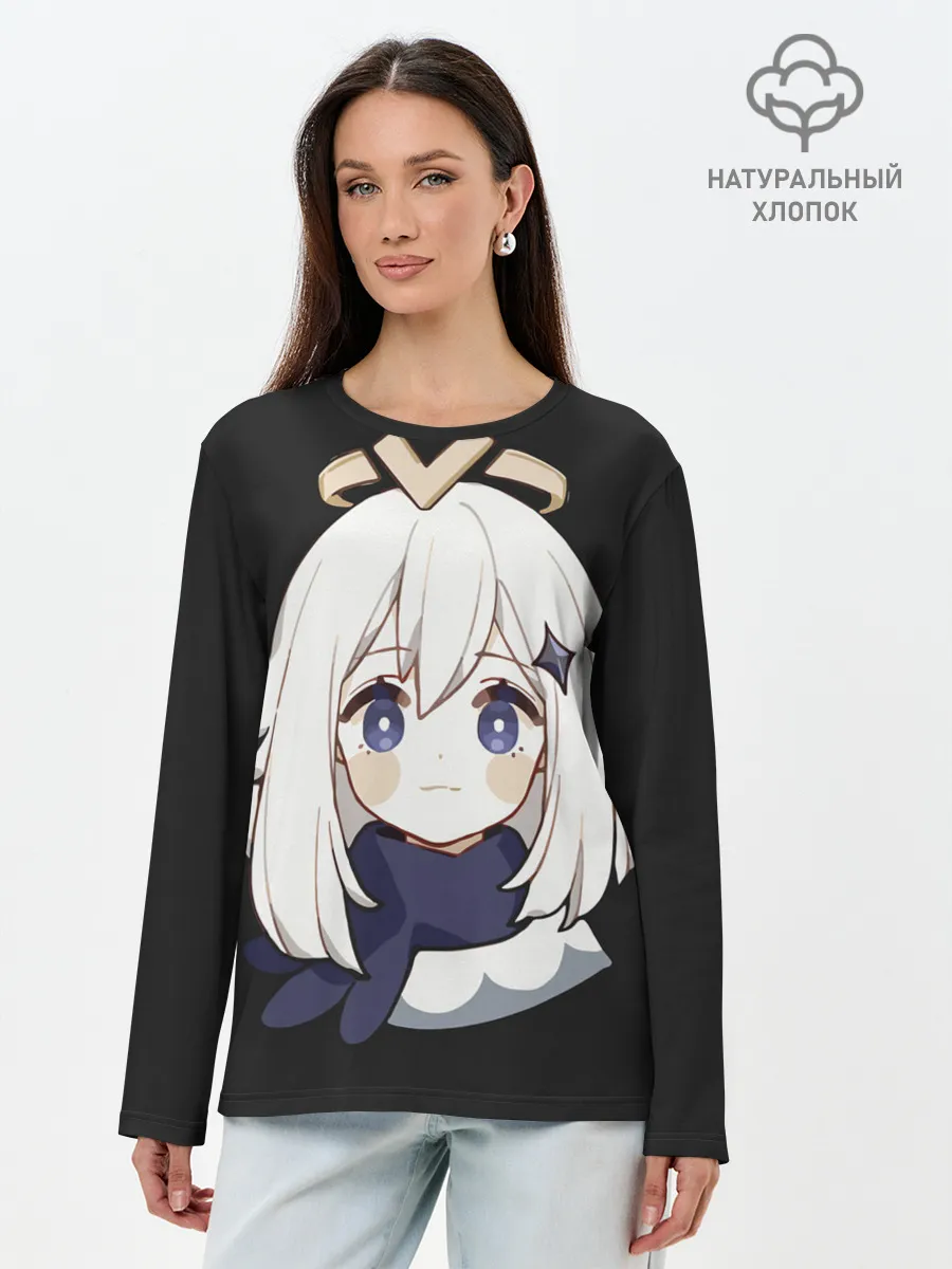 Лонгслив женский. Хлопок / Genshin Impact Paimon