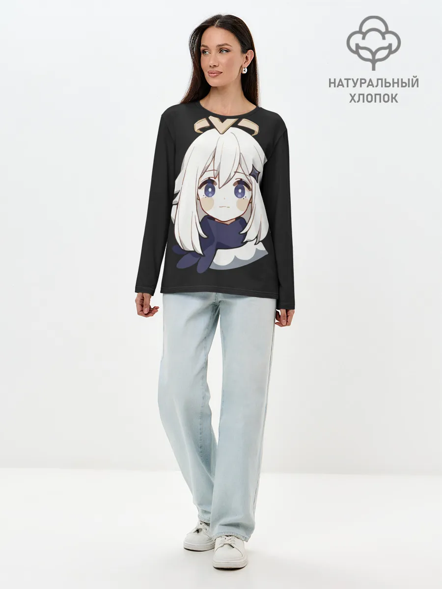 Лонгслив женский. Хлопок / Genshin Impact Paimon