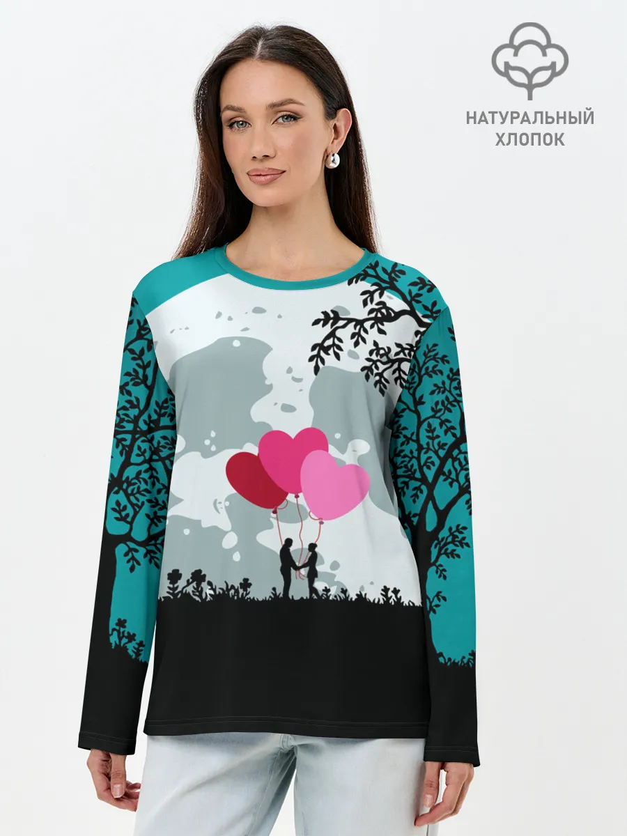 Лонгслив женский. Хлопок / Влюбленная Пара