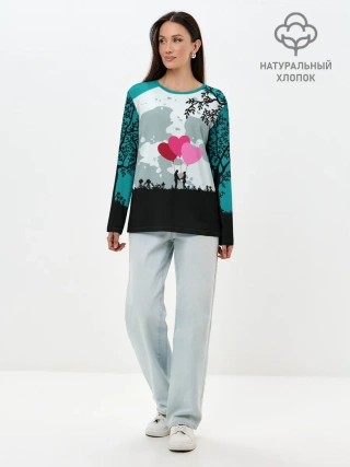 Лонгслив женский. Хлопок / Влюбленная Пара