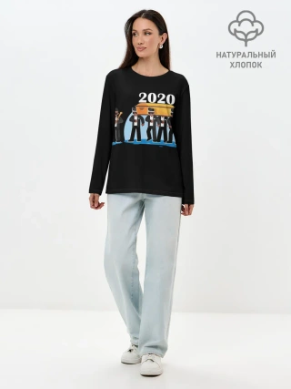 Лонгслив женский. Хлопок / 2020 не спасти...