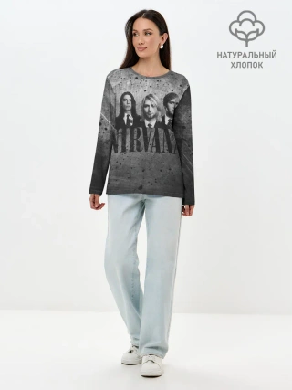 Лонгслив женский. Хлопок / Нирвана