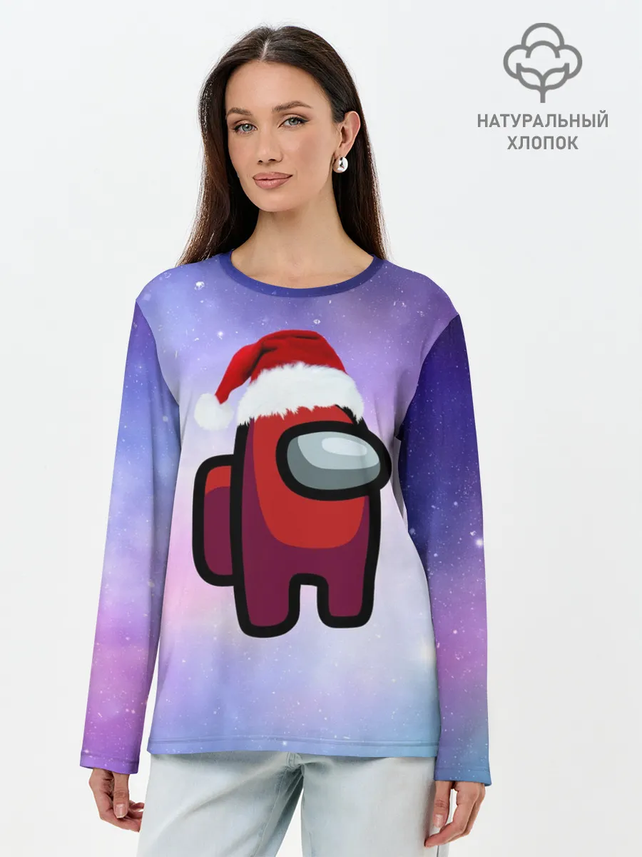 Лонгслив женский. Хлопок / Новогодний Among us