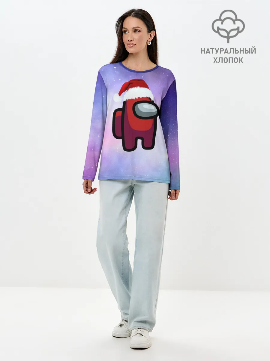 Лонгслив женский. Хлопок / Новогодний Among us