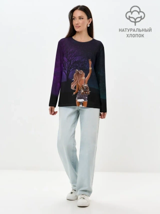 Лонгслив женский. Хлопок / Романтика