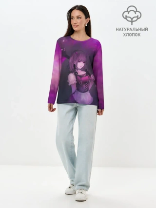 Лонгслив женский. Хлопок / Anime girl demon