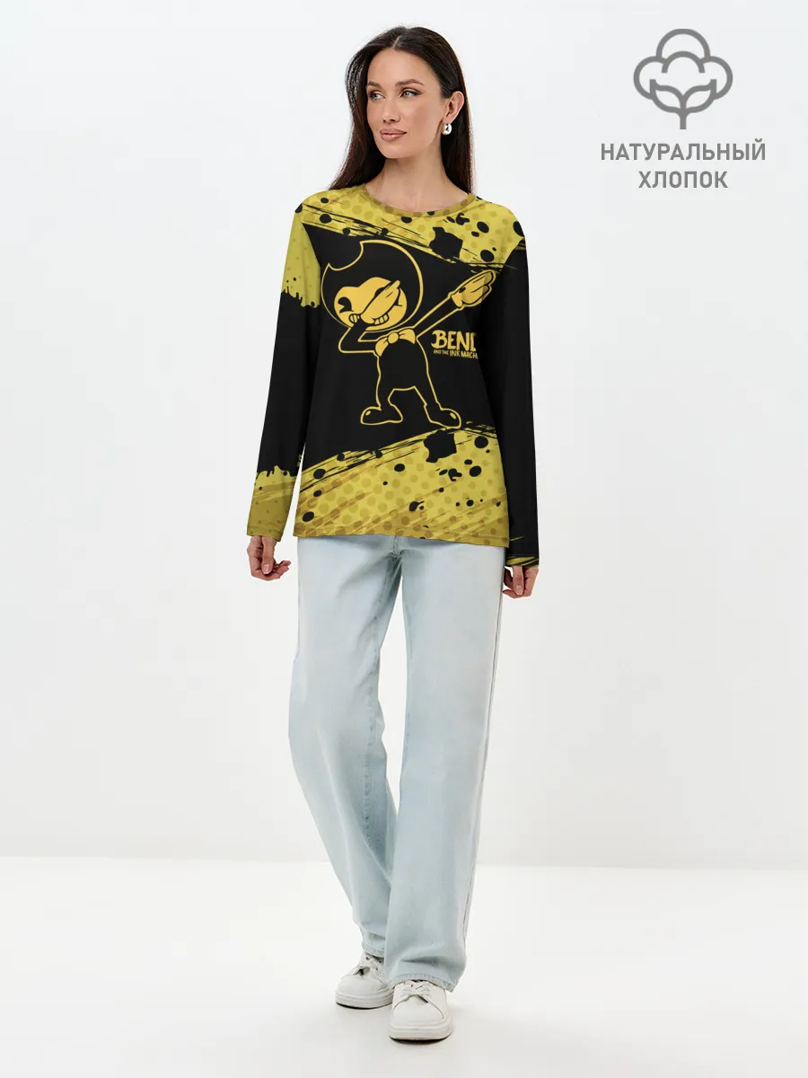 Лонгслив женский. Хлопок / BENDY AND THE INK MACHINE.