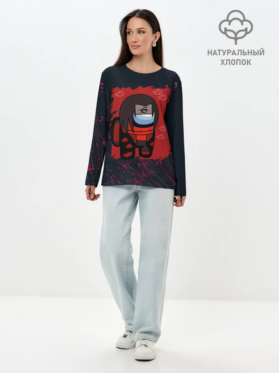 Лонгслив женский. Хлопок / Among Us / Itachi Uchiha.