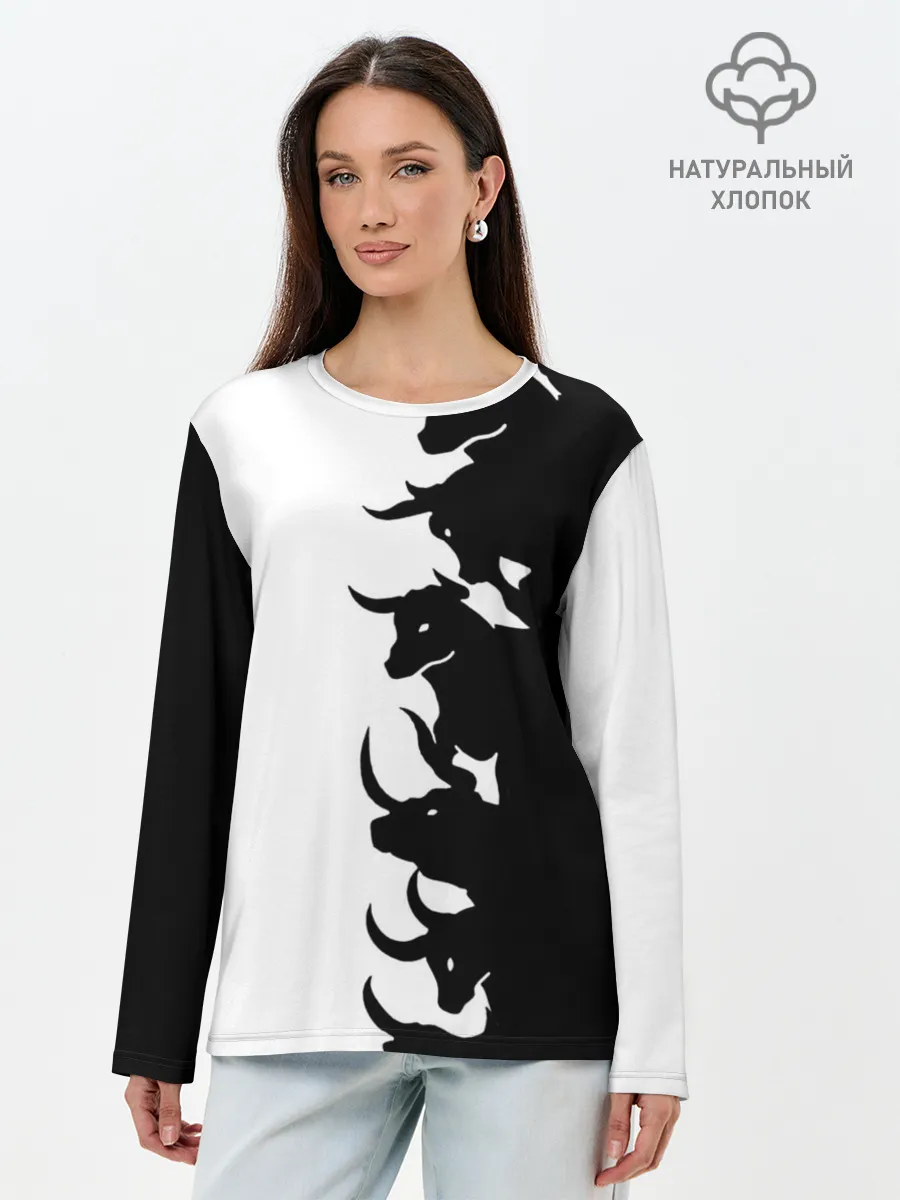 Лонгслив женский. Хлопок / Символ 2021 | Год Быка