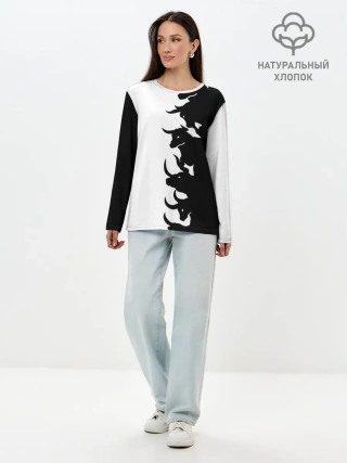 Лонгслив женский. Хлопок / Символ 2021 | Год Быка