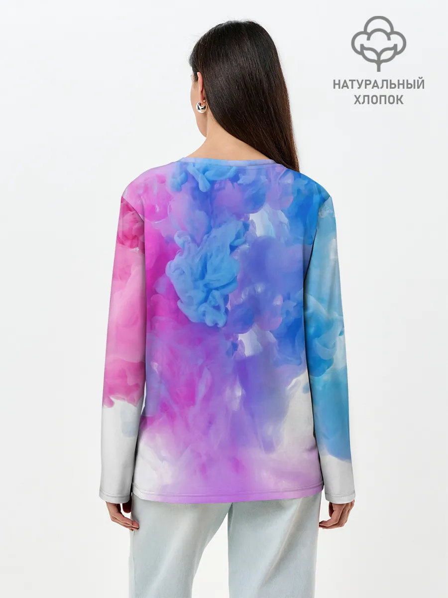 Лонгслив женский. Хлопок / дым