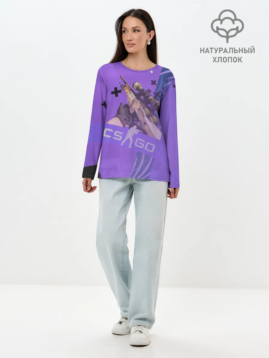 Лонгслив женский. Хлопок / CS GO - Dragon lore | История о драконе